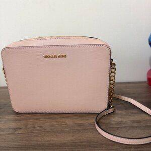 Michael Kors Jet Set Large Crossbody Blush Pink Saffiano Leather